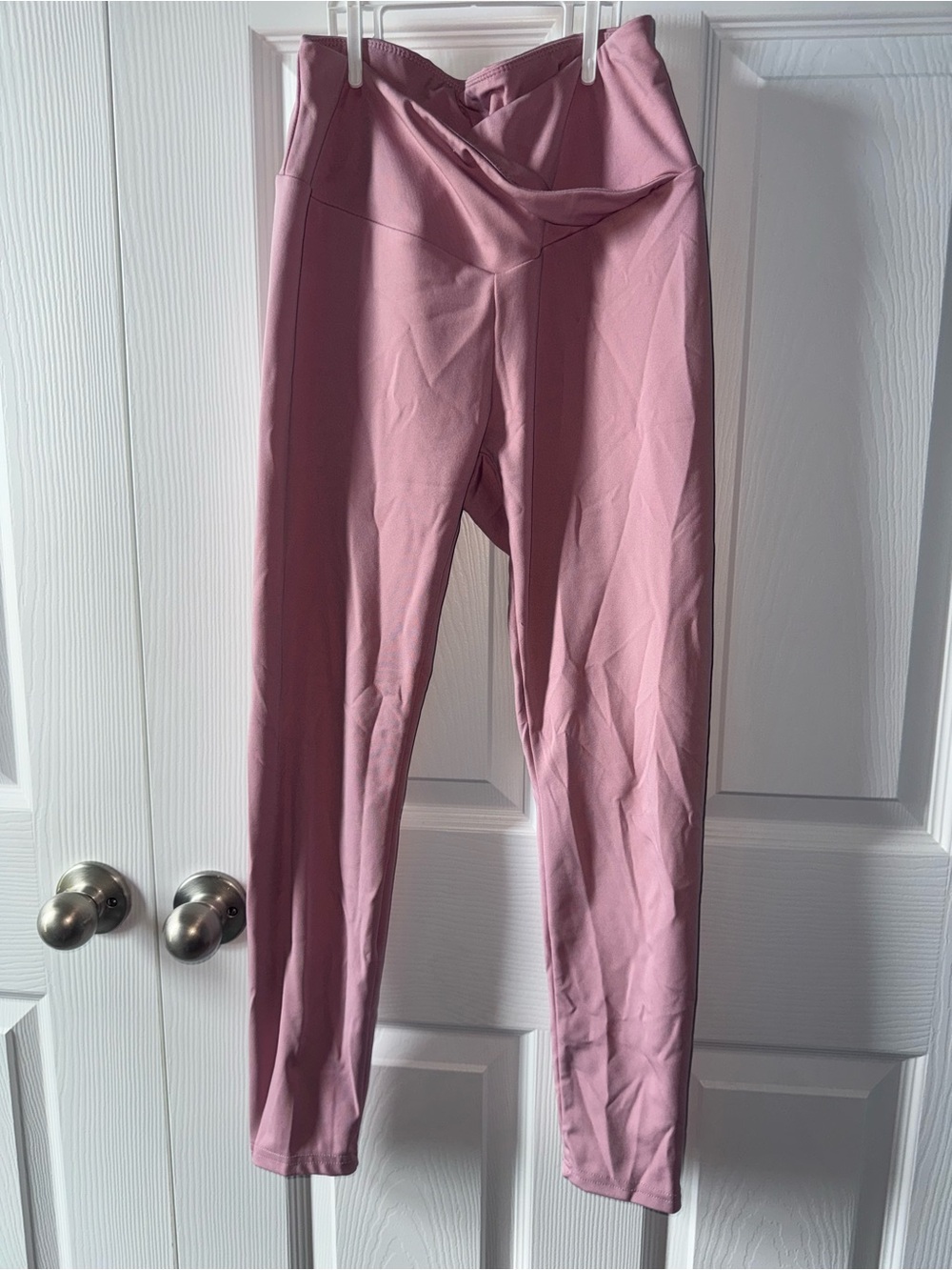 SHEIN Mauve Pink Crossover Waist Kids Leggings